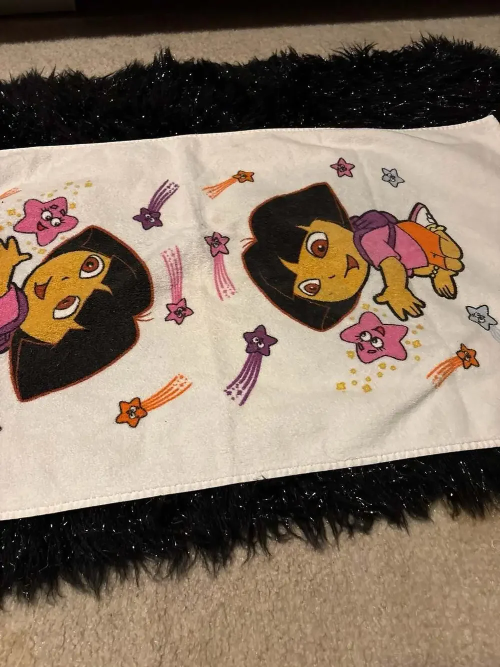 Vintage 2003 Dora the Explorer Hand Towel Viacom Franco Manufacturing